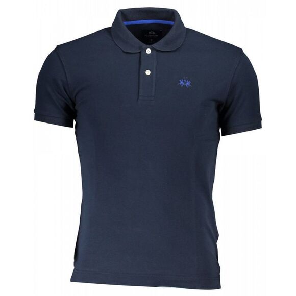 La Martina Regal Blue Crew Neck Embroidered Tee
